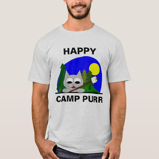 Happy Camp Purr Camper Cat Funny T Shirt (Vorderseite)
