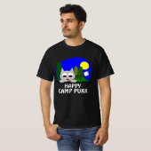 Happy Camp Purr Camping Cat Funny T Shirt (Vorne ganz)
