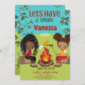 Happy Camper 1 Geburtstag Einladungskarte Einladung (Vorne/Hinten)