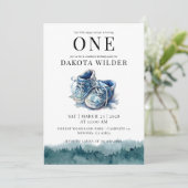 Happy Camper 1. Geburtstag Party Einladung (Stehend Vorderseite)