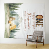 Happy Camper 1st Birthday Photo Backdrop Wandteppich (Beispiel (Horizontal))