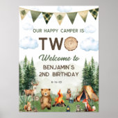 Happy Camper 2. Geburtstag 18x24 Willkommenspender Poster (Vorne)