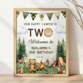 Happy Camper 2. Geburtstag Begrüßungszeichen Poster