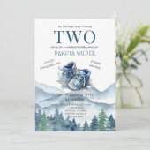 Happy Camper 2. Geburtstag Campingplatz Party Einladung (Stehend Vorderseite)