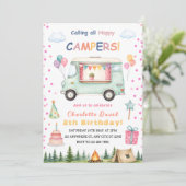 Happy Camper 2. Geburtstag Einladung (Stehend Vorderseite)