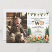 Happy Camper 2. Geburtstag Foto Einladung (Vorderseite)