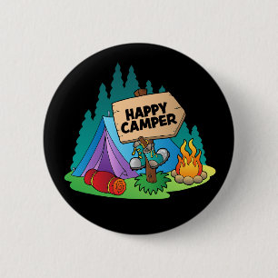 Happy Camper, 2¼ Zoll Round Button