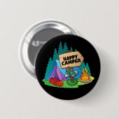 Happy Camper, 2¼ Zoll Round Button (Vorne & Hinten)