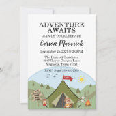 Happy Camper Abenteuer Geburtstag Einladung (Vorderseite)
