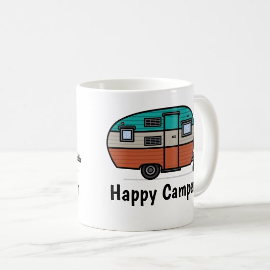 Happy Camper, add text, Coffee Tasse (VorderseiteRechts)