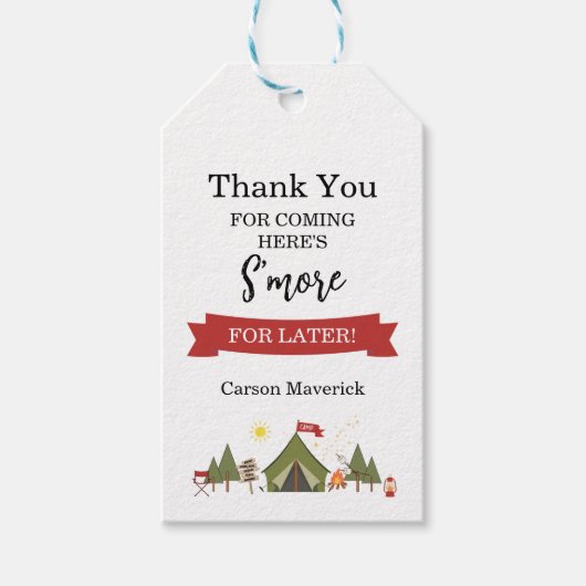 Happy Camper Adventure Birthday Geschenkanhänger (Vorderseite)