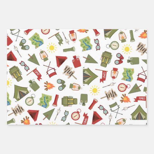 Happy Camper Adventure Birthday Geschenkpapier Set (Vorderseite)