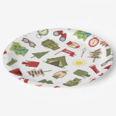 Happy Camper Adventure Birthday Pappteller (Schrägansicht)