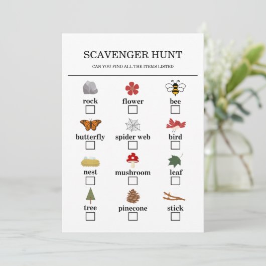 Happy Camper Adventure Birthday Scavenger Hunt Programm (Stehend Vorderseite)