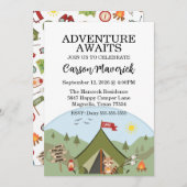 Happy Camper Adventure Geburtstag Einladung (Vorne/Hinten)