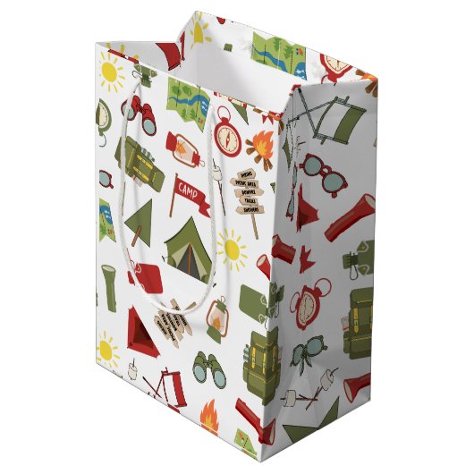 Happy Camper Adventure Geburtstag Mittlere Geschenktüte (Rückseite Schrägansicht)