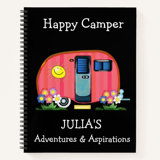 Happy Camper Adventures and Aspirations Journal Notizblock (Vorderseite)