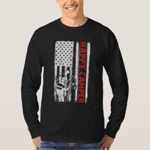 Happy Camper American Flag Camping Männer Frauen T-Shirt