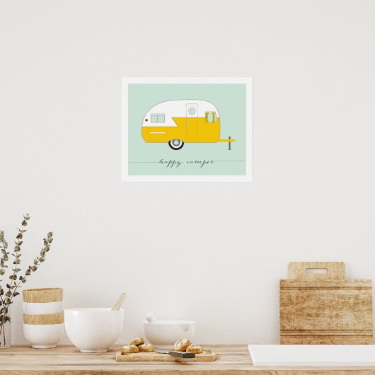 Happy Camper Art Print Poster (Küche)