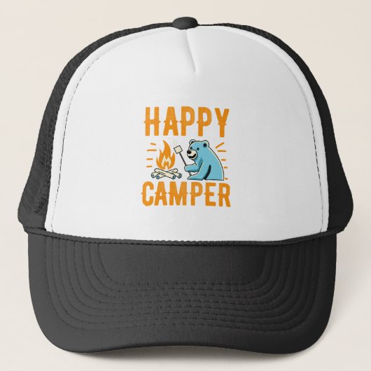 Happy Camper Bär - Urlaub Campi Truckerkappe (Vorderseite)