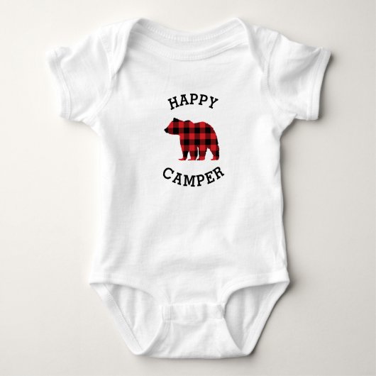 Happy Camper Bear Silhouette Baby Bodysuit Baby Strampler (Vorderseite)