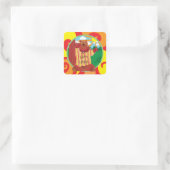 Happy Camper Bear Stickers Square (Tasche)