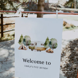 Happy Camper Birthday Welcome Poster