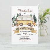 Happy Camper Boy Einladung zum ersten Geburtstag (Stehend Vorderseite)