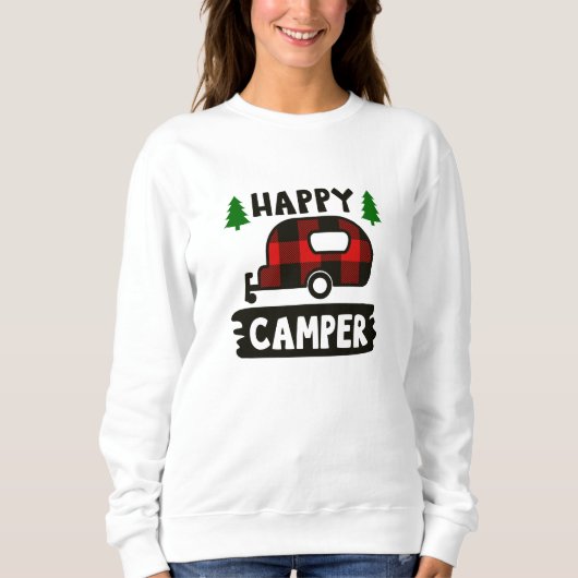 Happy Camper Buffalo Kariert Sweatshirt (Vorderseite)