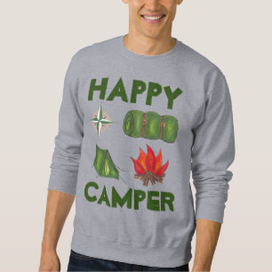 Happy Camper Caming Enthusiast Zelt Kompass Sweatshirt