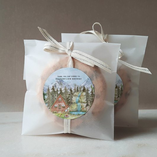 Happy Camper | Camp Birthday Party Vielen Dank für Runder Aufkleber