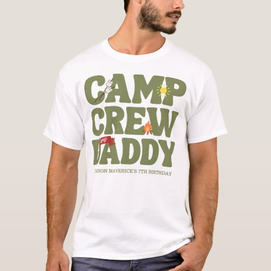 Happy Camper Camp Crew Daddy's Birthday T-Shirt (Vorderseite)