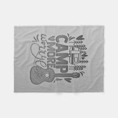 Happy Camper Camp mehr Sorgen Fleecedecke (Vorderseite (Horizontal))
