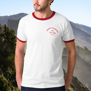 Happy Camper Camp Wochenende Retro Red Ringer T-Shirt