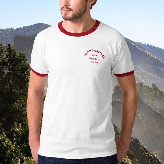 Happy Camper Camp Wochenende Retro Red Ringer T-Shirt