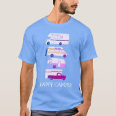 HAPPY CAMPER Campervan vanlife RV Anhänger CUSTOM T-Shirt (Vorderseite)