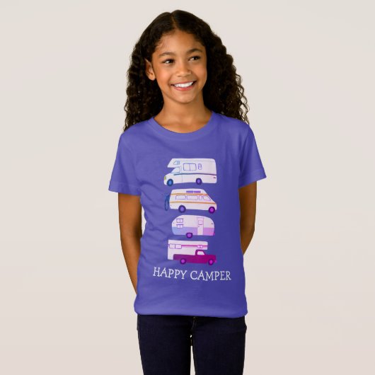HAPPY CAMPER Campervan vanlife RV Anhänger CUSTOM T-Shirt (Vorne ganz)