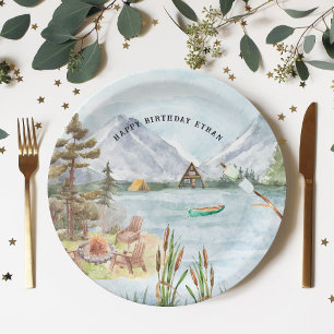 Happy Camper   Camping Birthday Party Pappteller