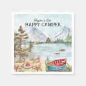 Happy Camper | Camping Birthday Party Serviette (Vorderseite)