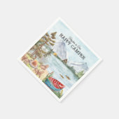 Happy Camper | Camping Birthday Party Serviette (Ecke)