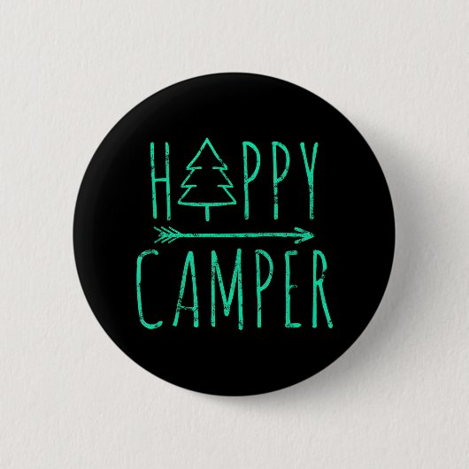 Happy Camper Camping Button (Vorderseite)