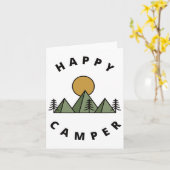 Happy Camper Camping Camp Forest Mountains Minimal Karte (Gelbe Blume)