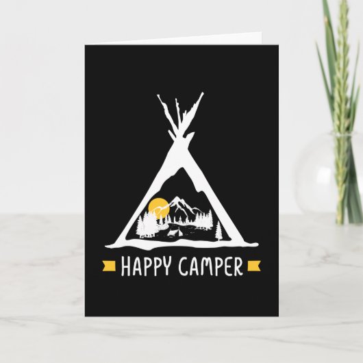 Happy Camper Camping Caravan Motorhome Geschenk Karte (Vorderseite)