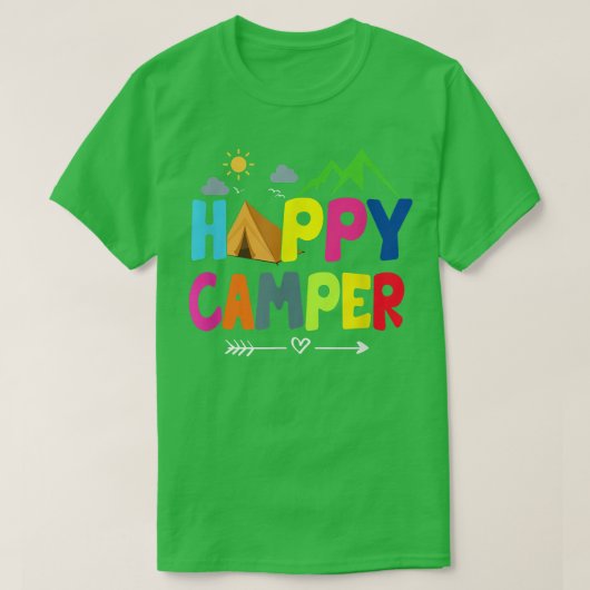 Happy Camper Camping Funny Gift T-Shirt (Design vorne)
