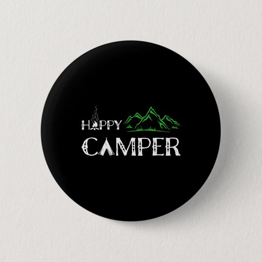 Happy Camper - Camping für Männer Button (Vorderseite)