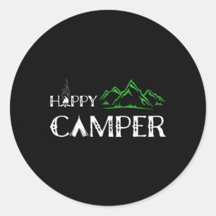Happy Camper - Camping für Männer Runder Aufkleber