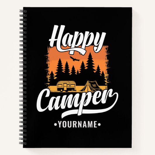 Happy Camper Camping Hiking Travel Caravan Life Notizblock (Vorderseite)