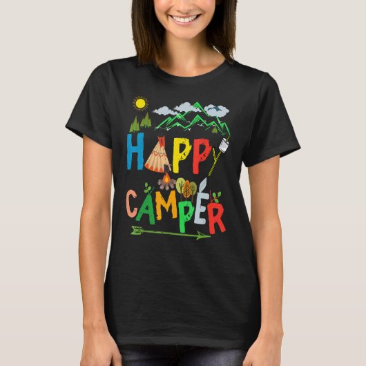 Happy Camper Camping Männer Frauen Kinder 21 T-Shirt (Vorderseite)