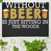 Happy Camper Camping ohne Bier Geschirrtuch (Gefaltet)