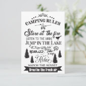 Happy Camper Camping Regeln Dankeskarte (Stehend Vorderseite)